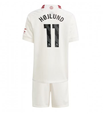 Manchester United Rasmus Hojlund #11 Tercera Equipación Niños 2023-24 Manga Corta (+ Pantalones cortos)